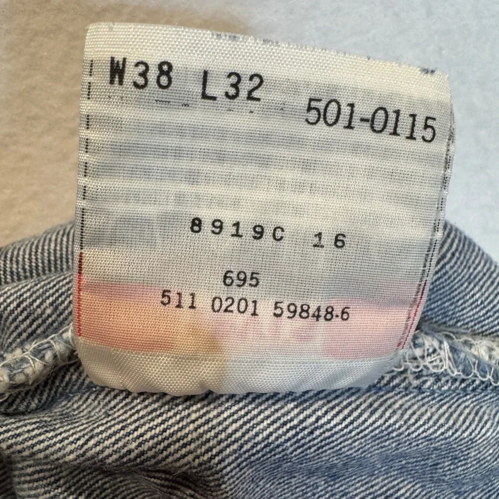 Vintage Y2K Levis 501 Mens 38x32 Made in USA Blue Straight Leg‎ Button Fly Jeans